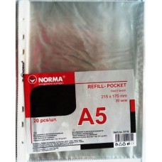 Файл А5 для документів "NORMA", 30мкм, 100 шт. 