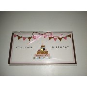 Конверт для грошей ручної роботи  з накладним елементом "IT`S YOUR BIRTHDAY" - КР-159У 