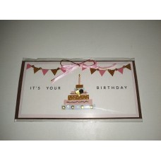 Конверт для грошей ручної роботи  з накладним елементом "IT`S YOUR BIRTHDAY" - КР-159У 