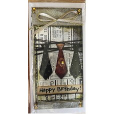 Конверт для грошей ручної роботи  з накладним елементом "Happy birthday" - КР-171У 