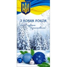 Листівка євро-формат "З Новим Роком та Різдвом Христовим" - 10.1117у