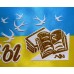 Лента атласная с обводкой №043 "Выпускник начальной школы" (рус., желто-голубая)